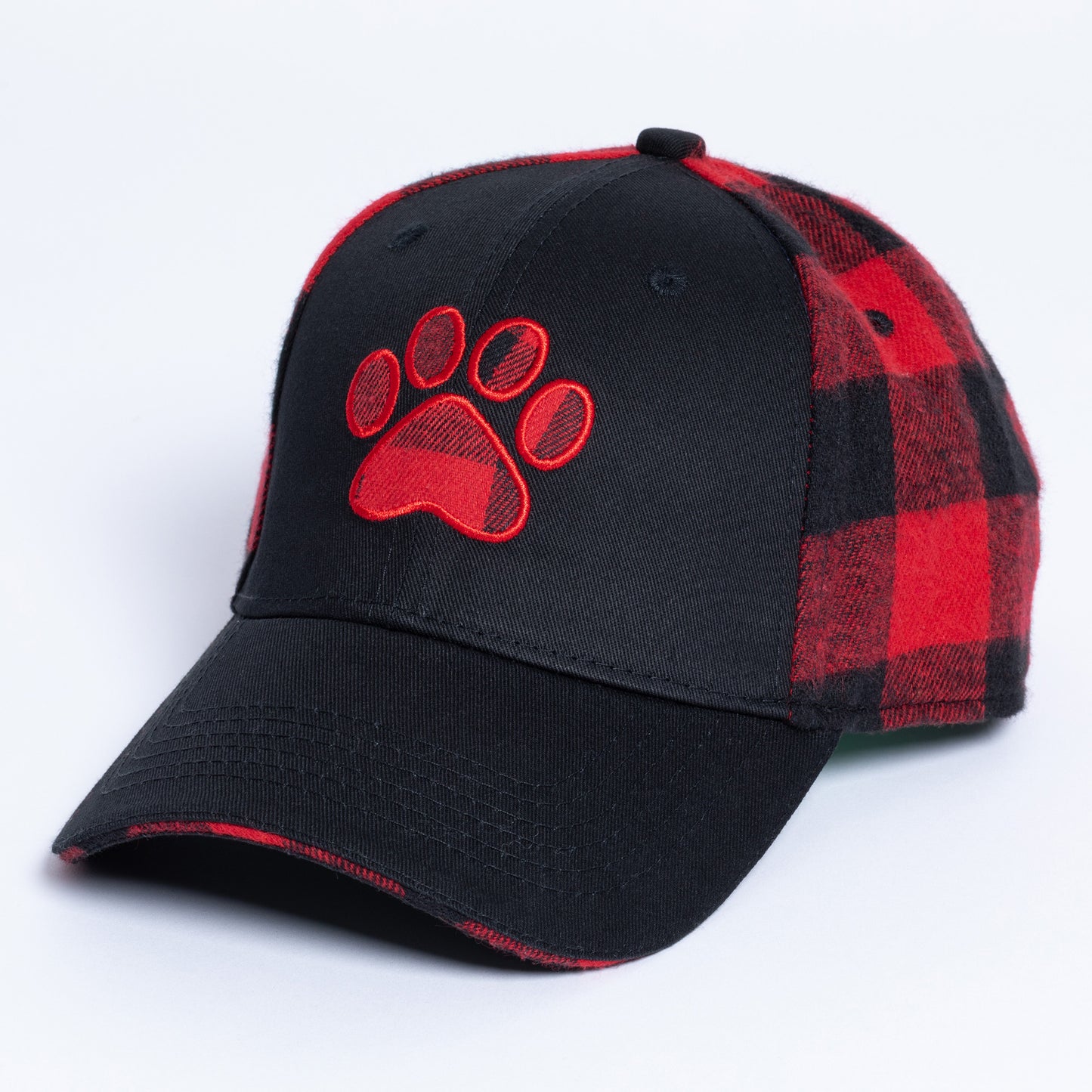 Paw Print Plaid Baseball Hat