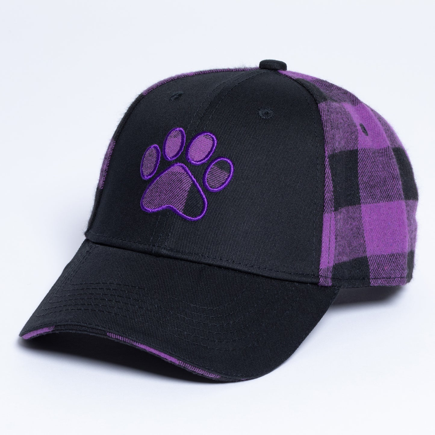 Paw Print Plaid Baseball Hat