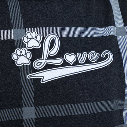 Plaid Paw with Love Hooded Sweatshirt