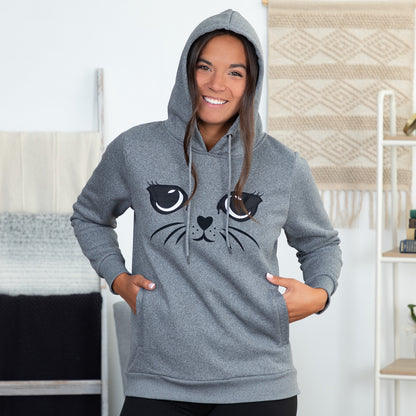 Kitty Face Hooded Sweatshirt