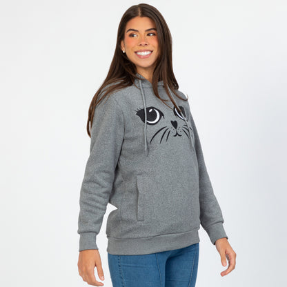 Kitty Face Hooded Sweatshirt