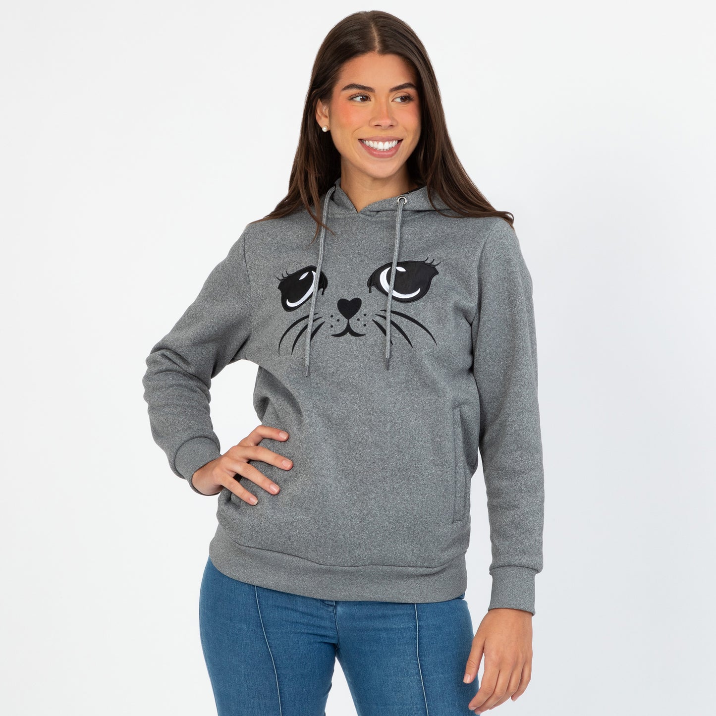 Kitty Face Hooded Sweatshirt