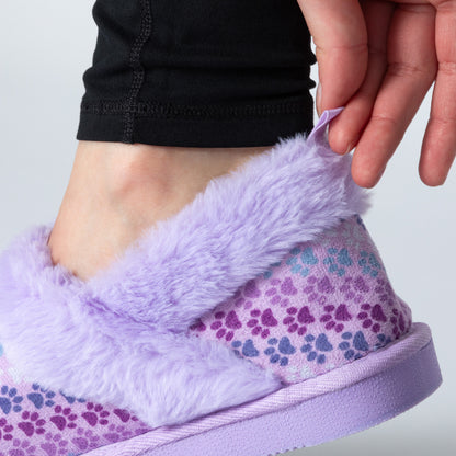 Paw Print Faux Fur Lined Indoor/Outdoor Slippers