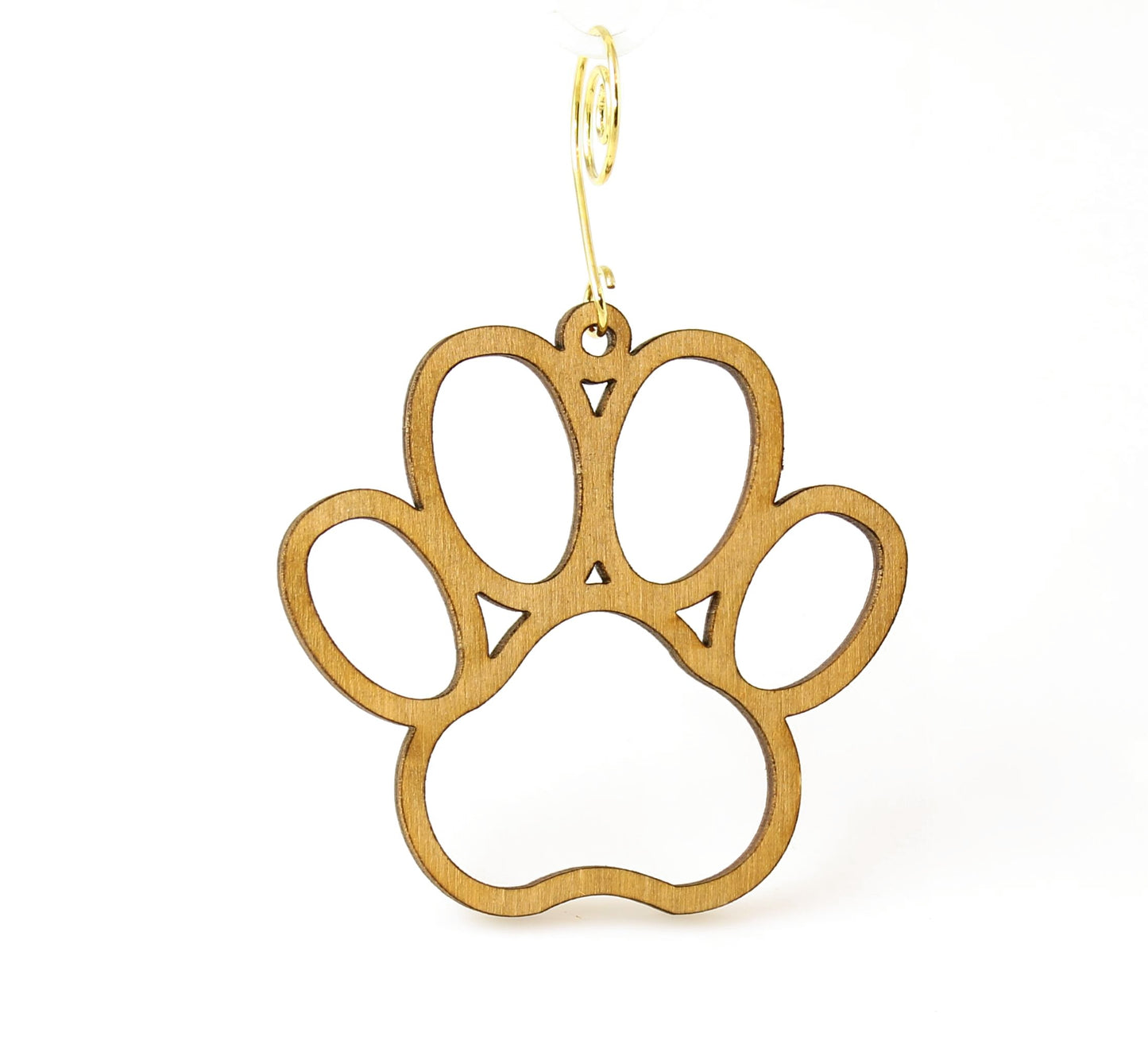 Dog Paw Print Birch Wood Ornament