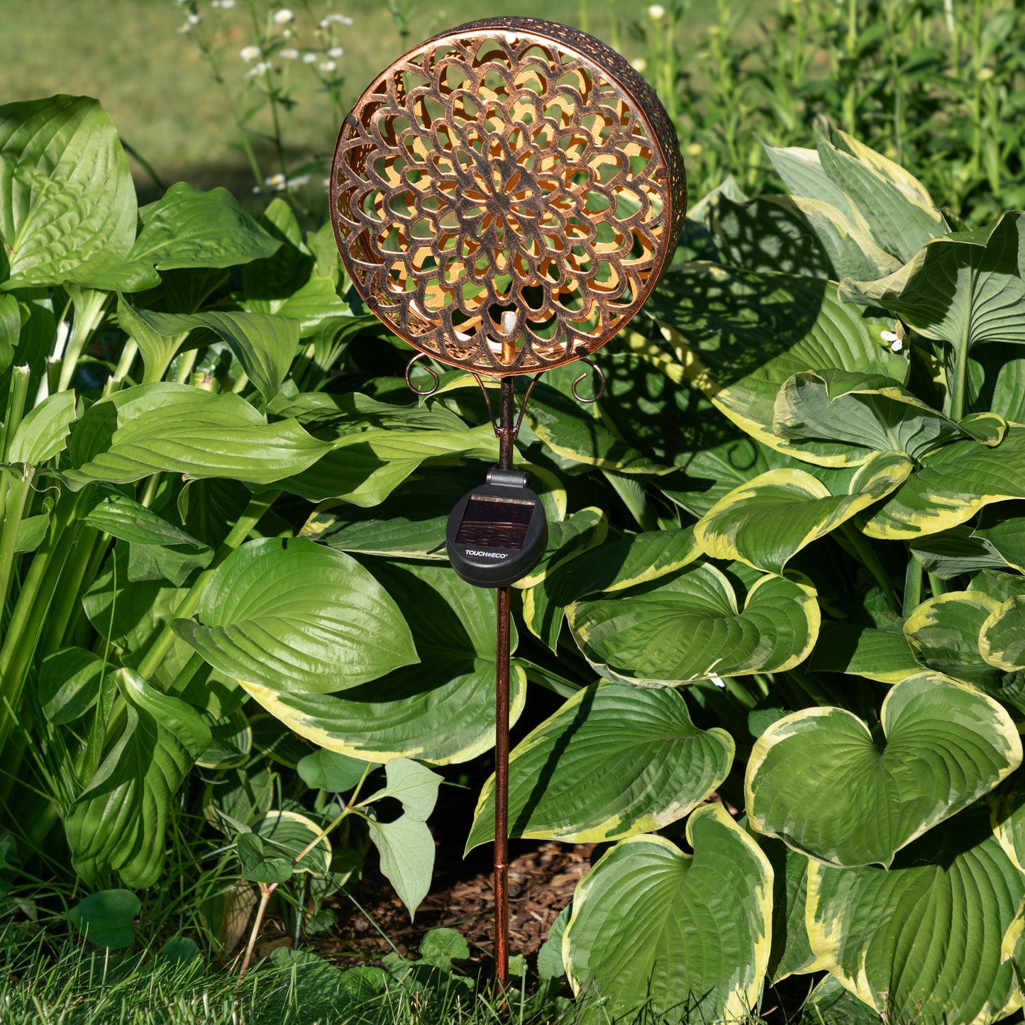 Bronze Flower Solar Garden Stake