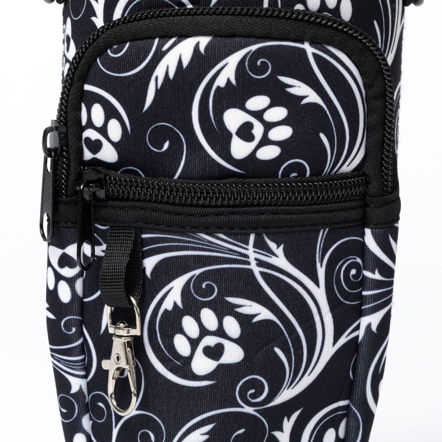 Paw Print Tumbler Carrier with Zippered Pockets - 40oz