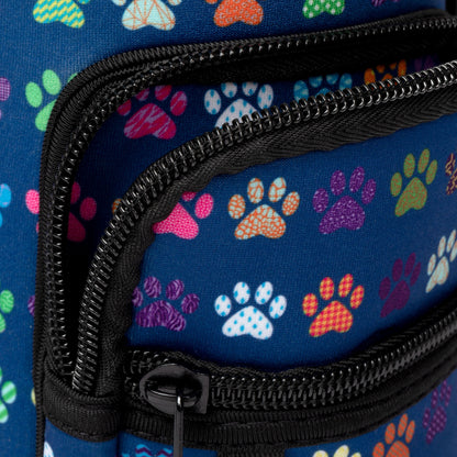 Paw Print Tumbler Carrier with Zippered Pockets