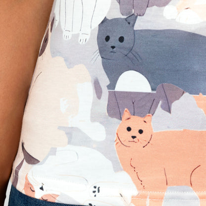 Artsy Cats Sublimation V-Neck Tee