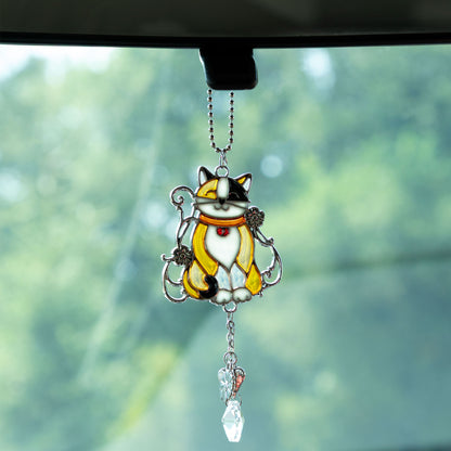 Colorful Animal Sun Catcher Faux Stained Glass Car Charm Decoration