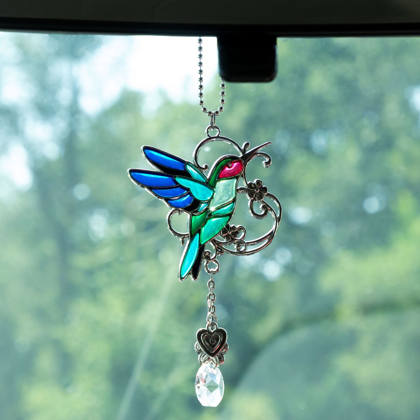 Colorful Animal Sun Catcher Faux Stained Glass Car Charm Decoration