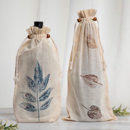 Handmade Cotton Wine Bag - Set of 2