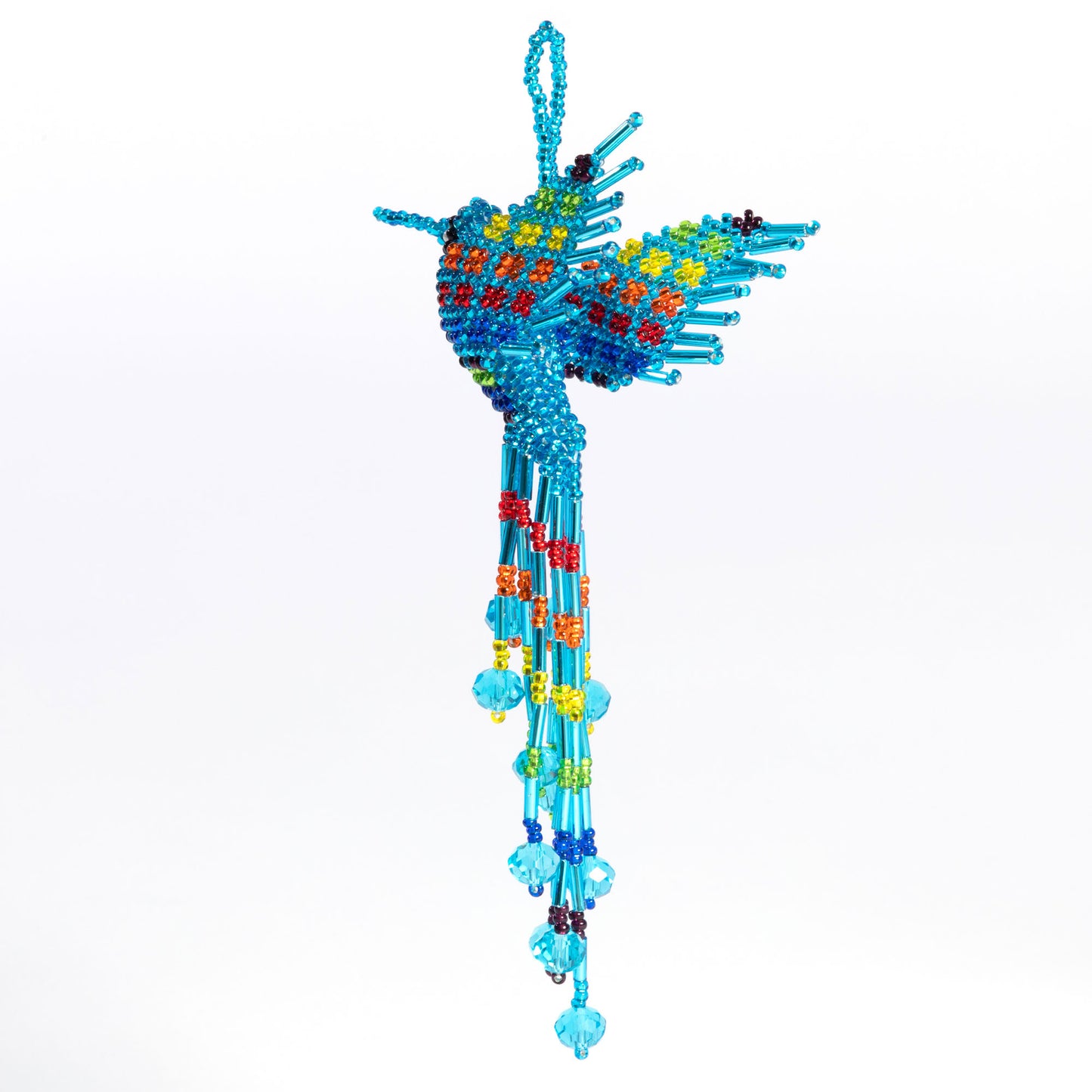 Hand Beaded Guatemalan Hummingbird Ornament