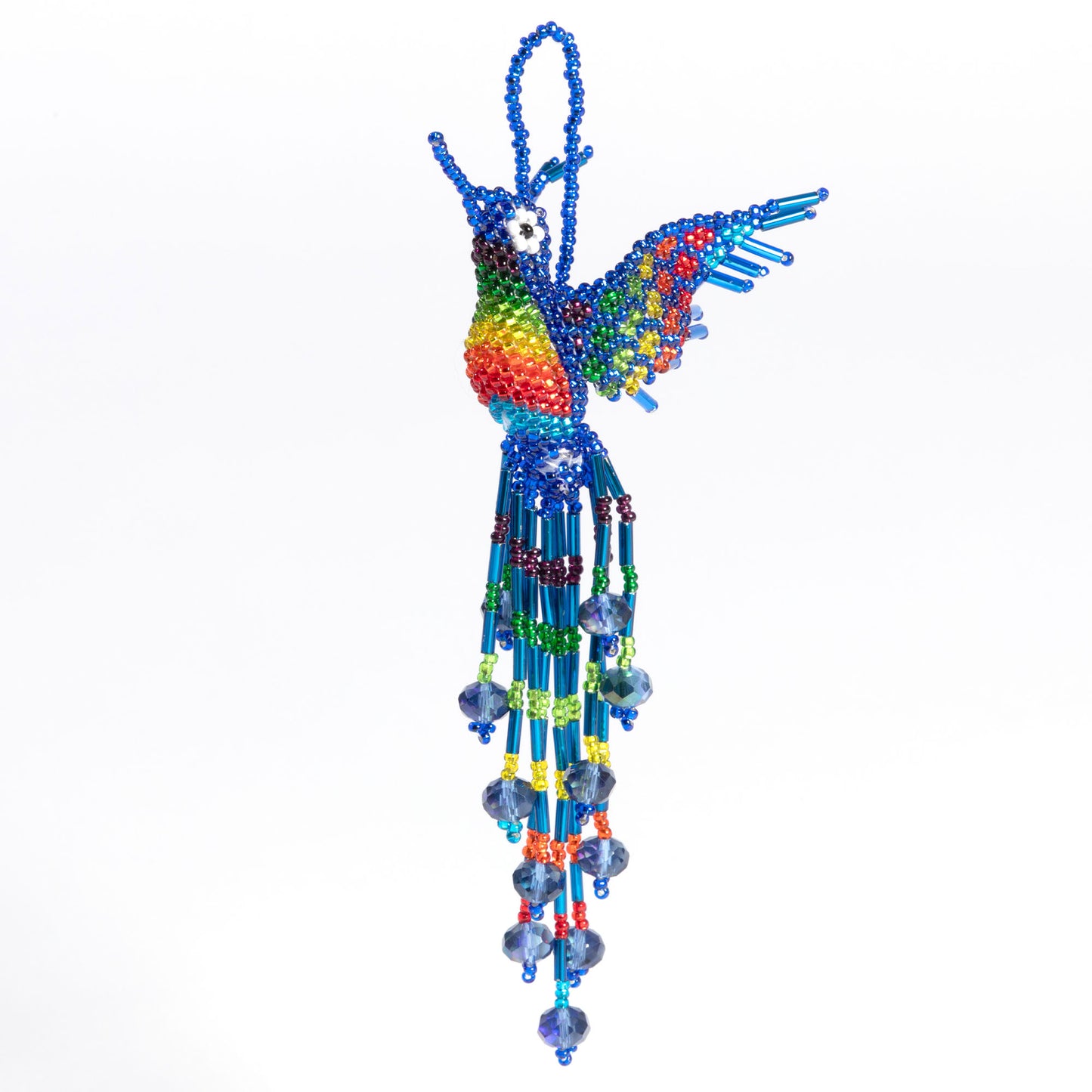 Hand Beaded Guatemalan Hummingbird Ornament