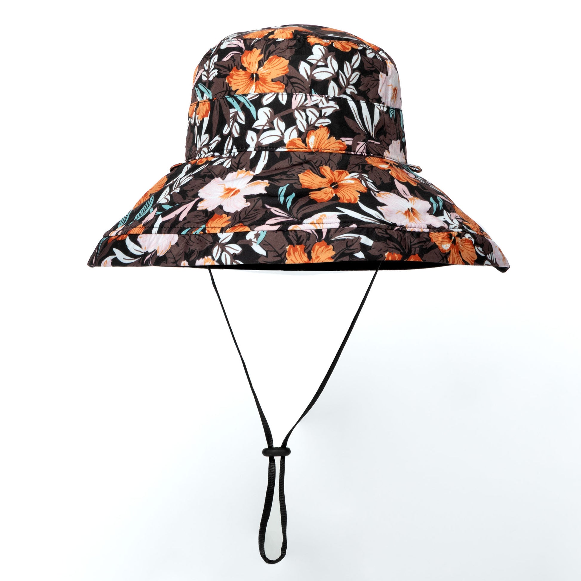 Floral patterned bucket hat on a white background