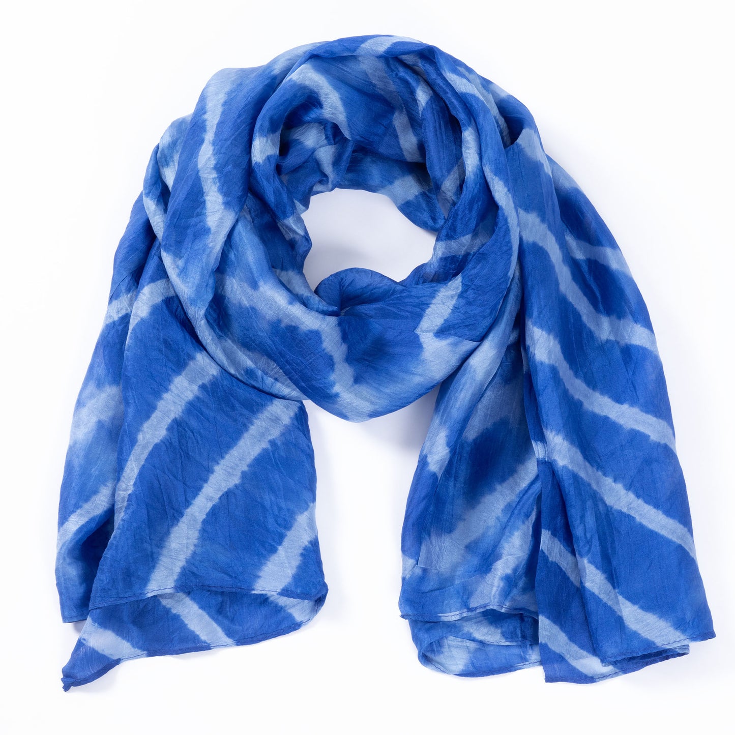 Tie-Dye Stripe Silk Scarf