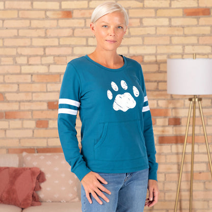 Paw Stripe Thermal Long Sleeve Top