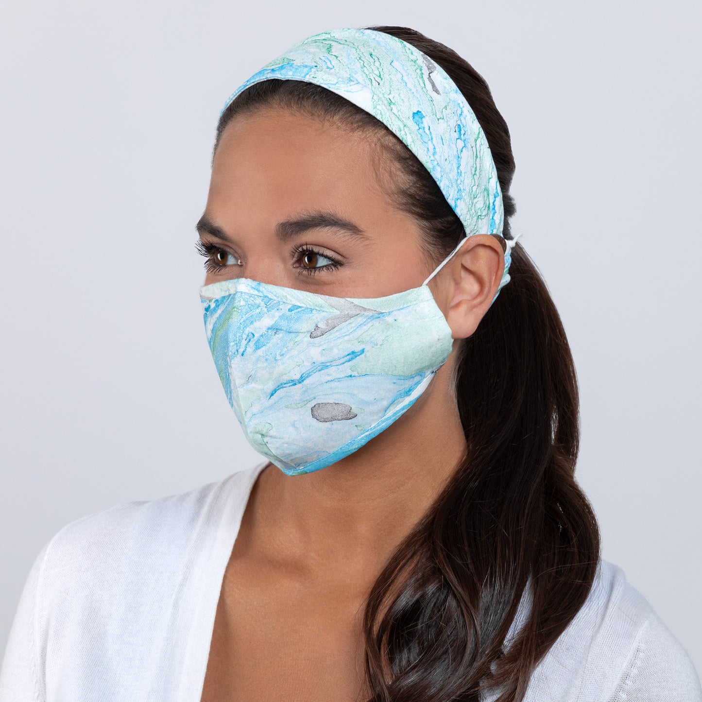 Marbleous Color Face Mask & Headband