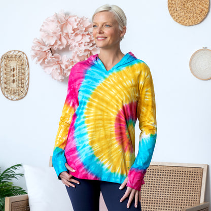 Rainbow Tie-Dye Hooded Tunic