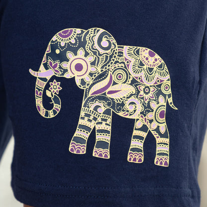 Majestic Mandala Elephant Casual Cotton Shorts