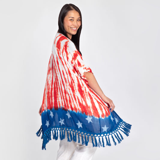 Stars & Stripes Handcrafted Lightweight Kimono
