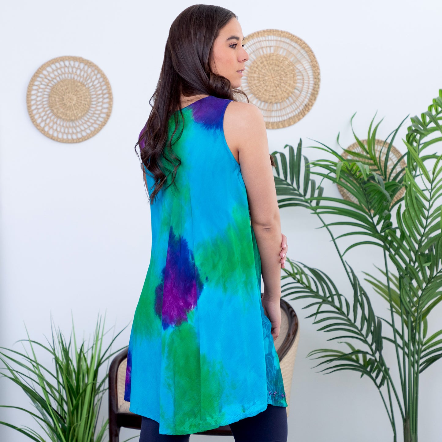 Tie-Dye Dragonfly Hand Crafted Sleeveless Tunic