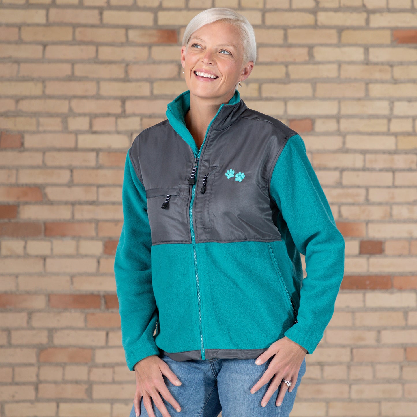 Paw Print Heavyweight Polar Fleece Jacket