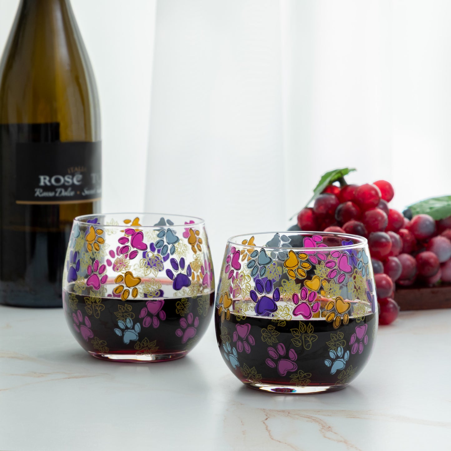 All Over Print Wine Glasses - Set of 2