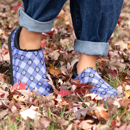 Paw Print Faux Fur Lined Slippers with Comfort Heel