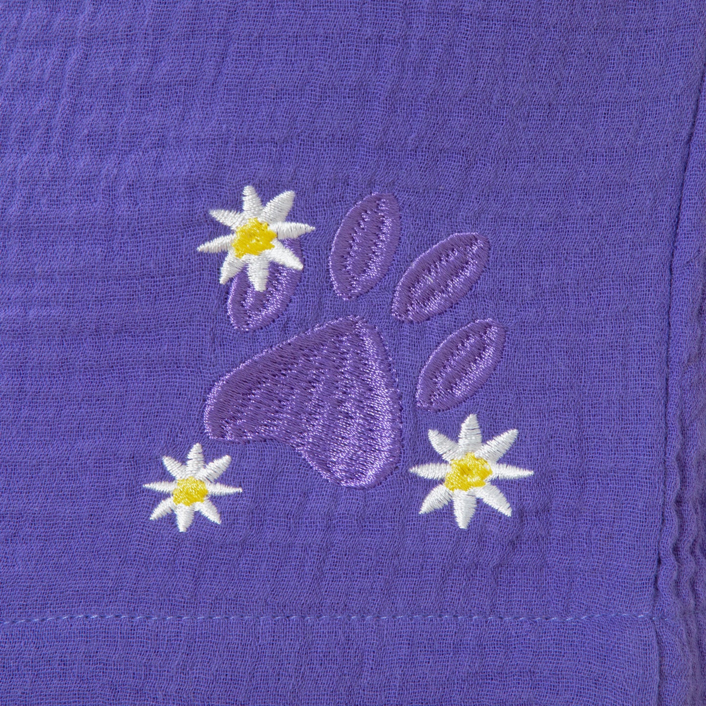 Purple Paw Floral Embroidered Cotton Separates