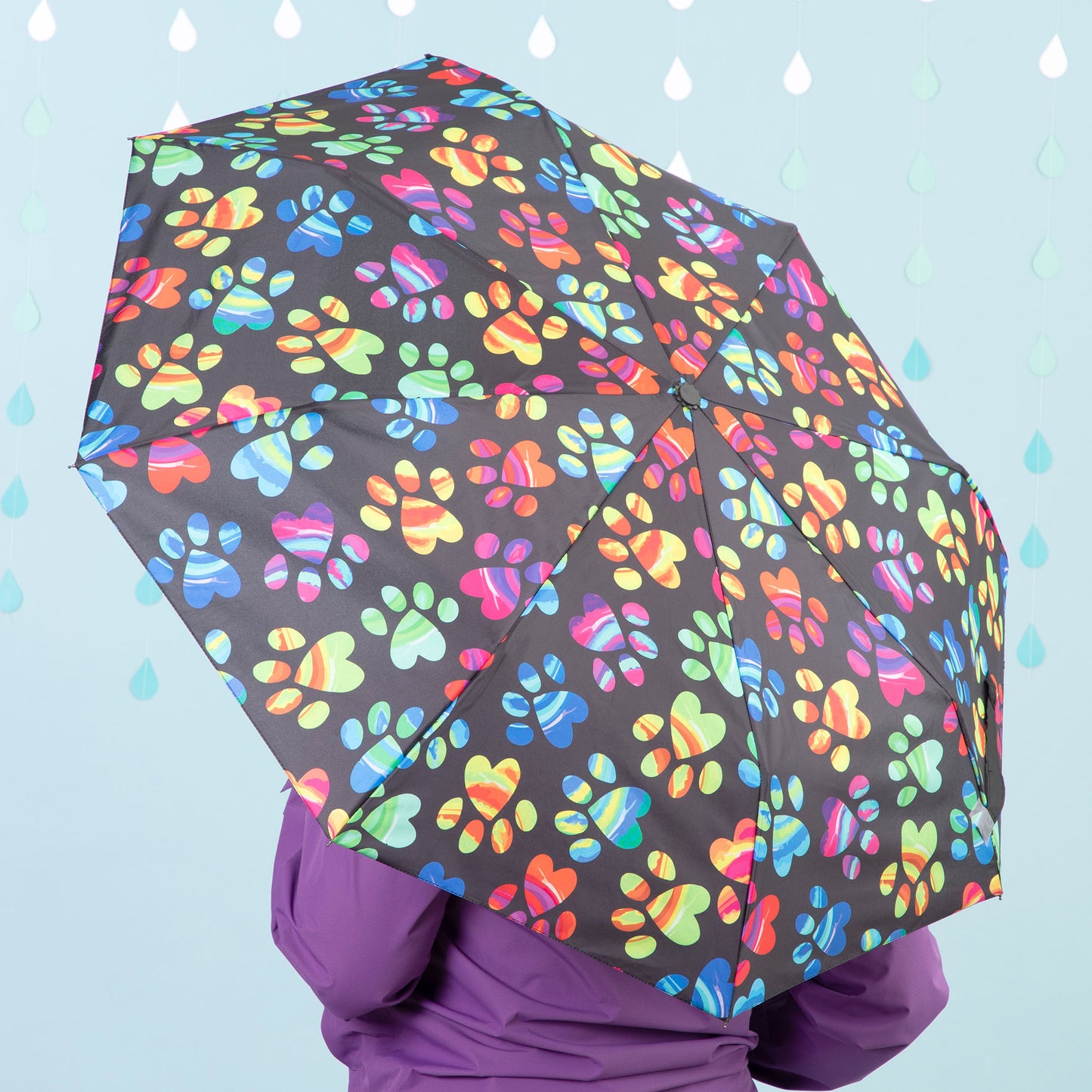 Rainy Day Paw Print Umbrella