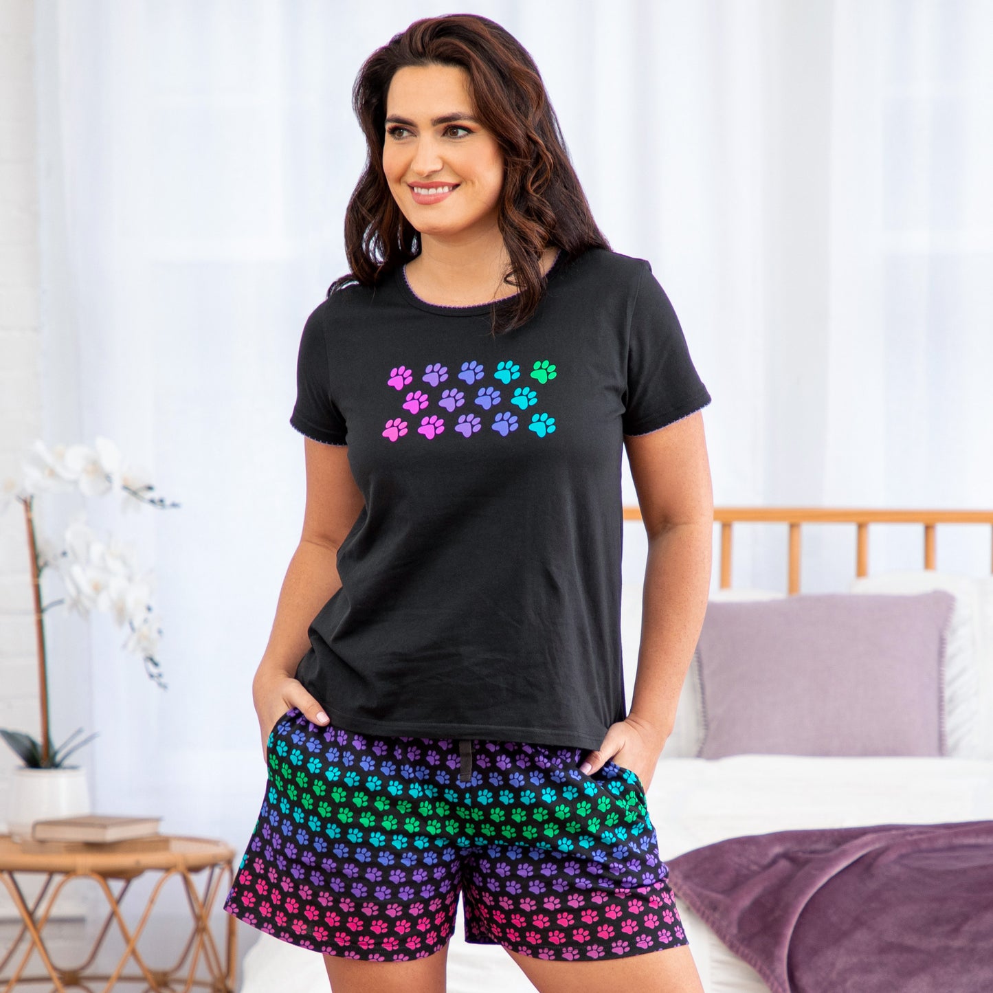 Rainbow Paws Pajama Short Set