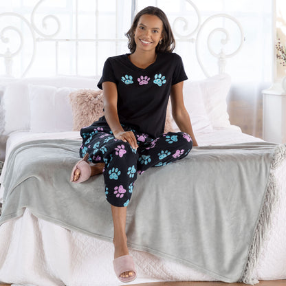 Argyle Paws Flannel Pajama Set