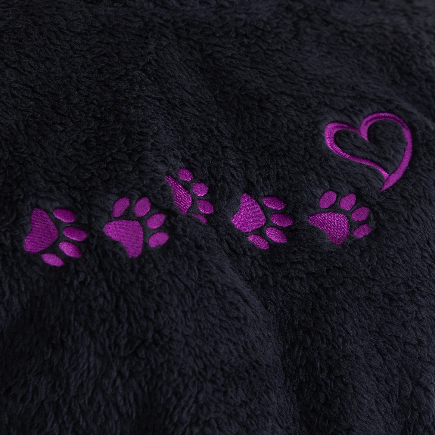 Paw Print Mock Neck Plush Sherpa Fleece Pullover with Thumb Holes