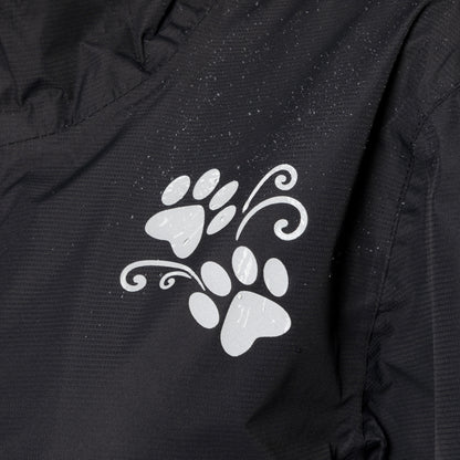 Reflective Paw Print Rain Jacket with Zippered Pockets