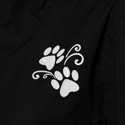 Reflective Paw Print Rain Jacket with Zippered Pockets