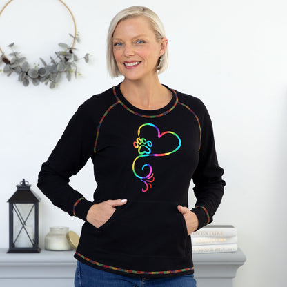 Rainbow Stitch Paw Thermal Long Sleeve Top