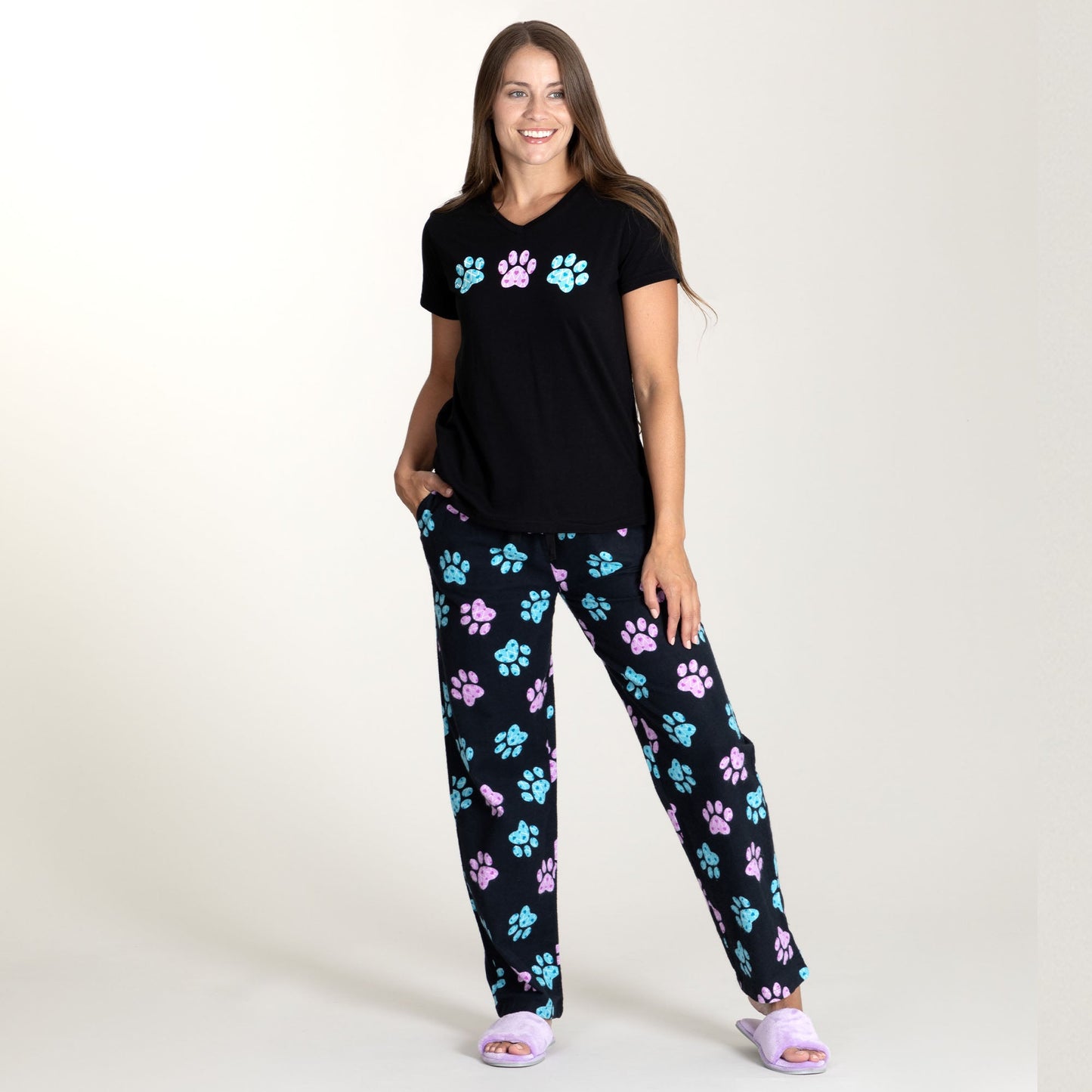 Argyle Paws Flannel Pajama Set