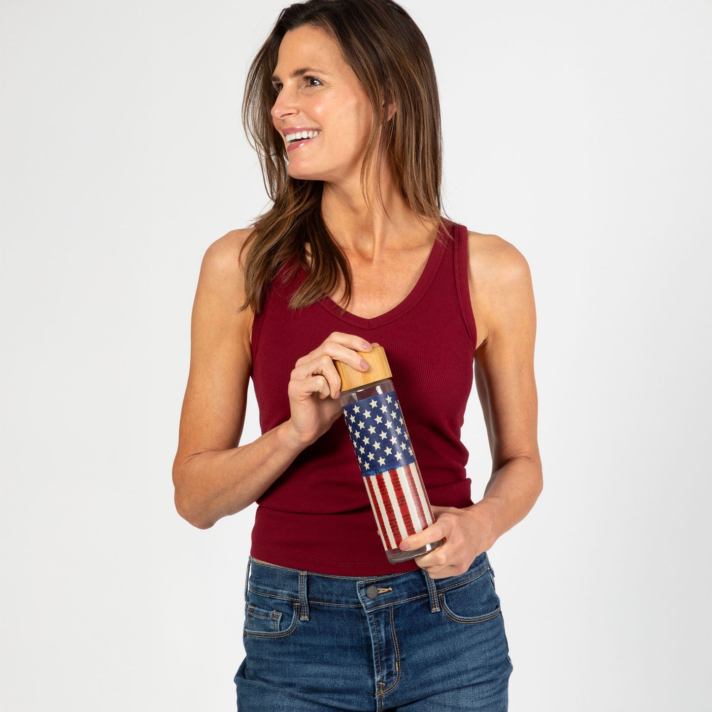 Land of Liberty Glass Tumbler Eco-Friendly Water Bottle