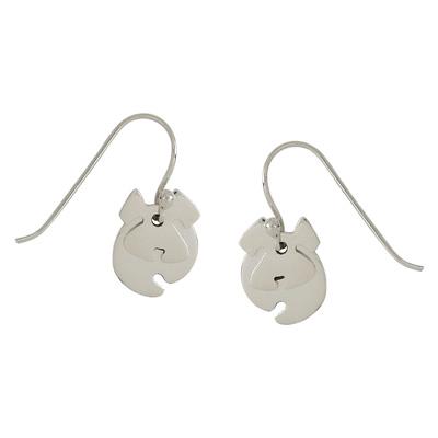 Fluffy Dog Sterling Silver Earrings