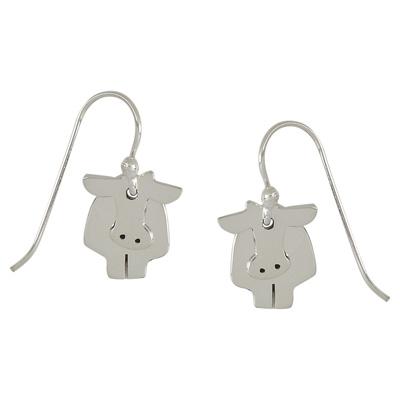 Dancing Cow Sterling Silver Earrings