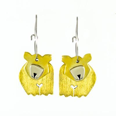 Dancing Bear Mixed Metals Hoop Earrings