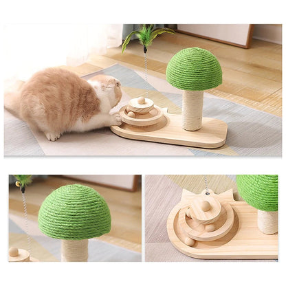 Pet Tree Scratching Post with Feather Toy