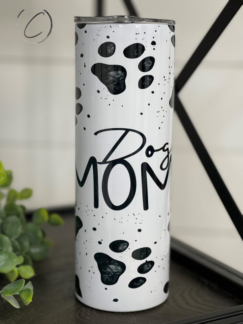 Paw Print Dog Mom 20oz Skinny Tumbler