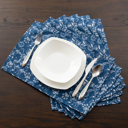 Blue Paisley Placemats - Set of 6