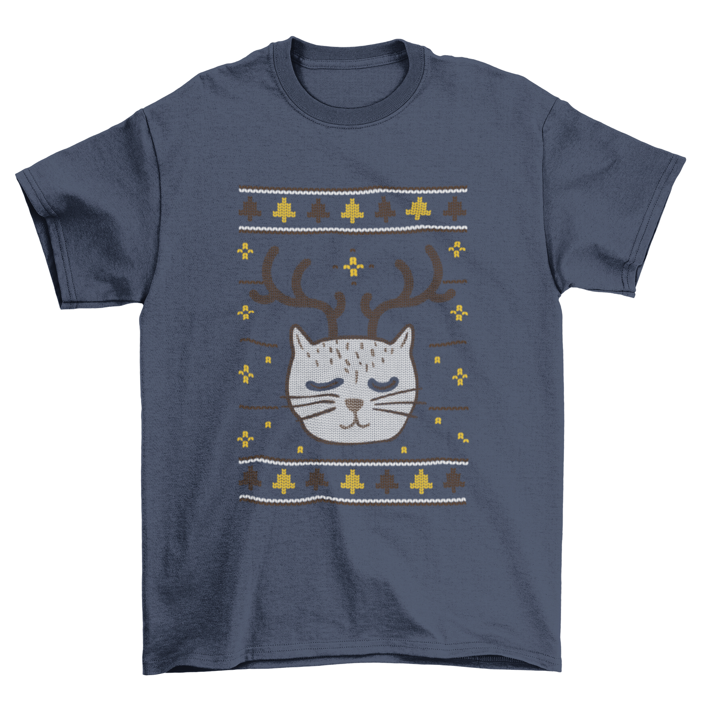 Ugly Christmas Sweater Cat T-Shirt