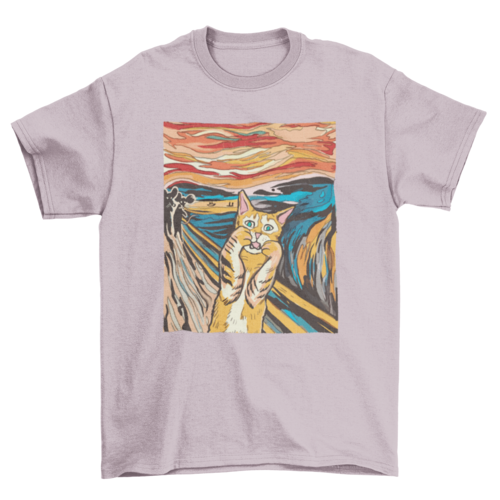 The Scream Parody Cat T-Shirt