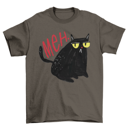 Unimpressed Meh Black Cat T-Shirt