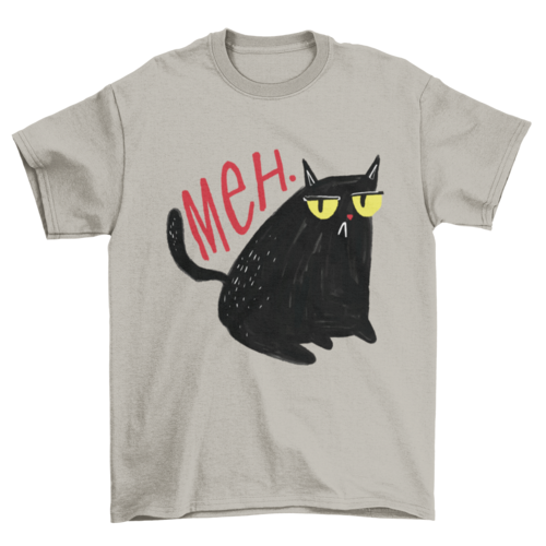 Unimpressed Meh Black Cat T-Shirt