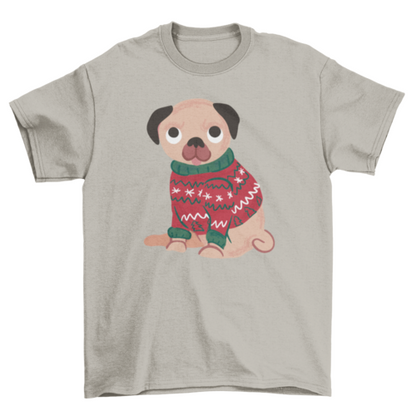 Pug in Ugly Christmas Sweater T-Shirt