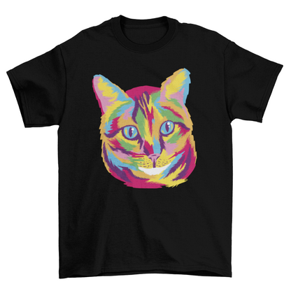 Colorful Cat Animal Face T-Shirt